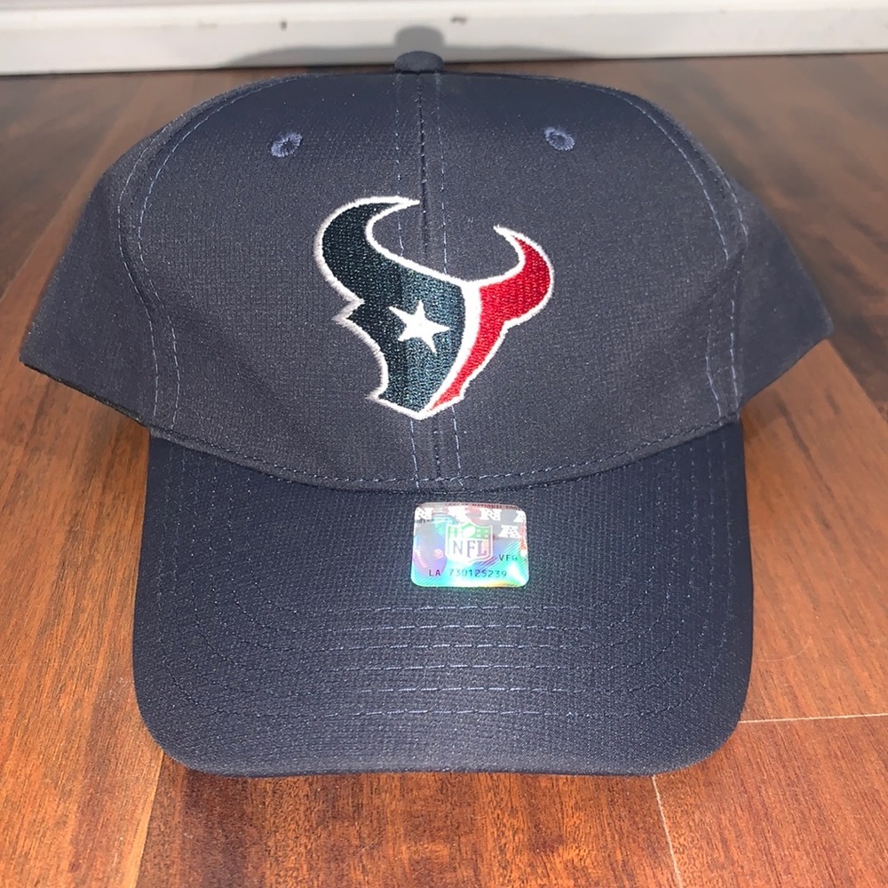 NFL Houston Texans Navy Blue Embroidered Ball Cap Hat NWOT Velcro